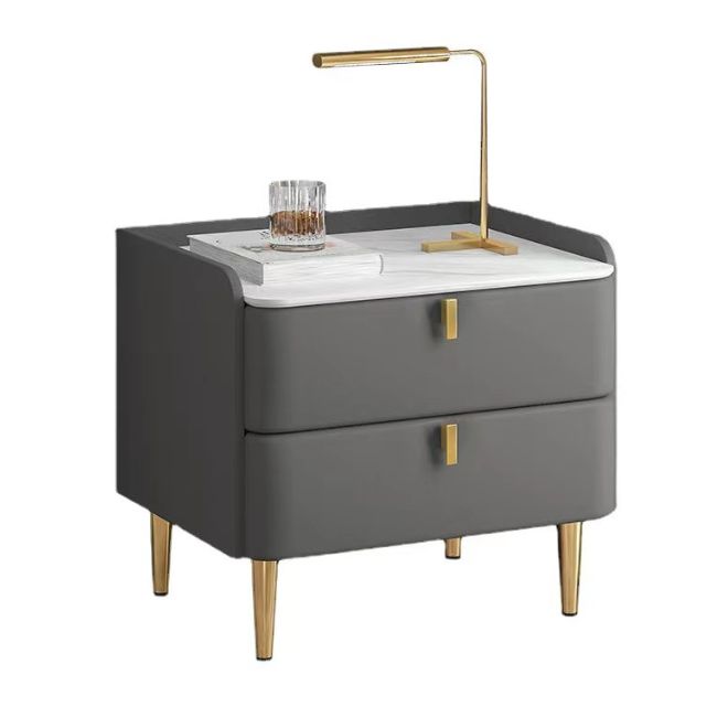 Glam Massivholz 2-Drawer Nachttisch 20 "hoher Nachttisch und Beine