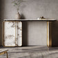 Tavolo accento console dorata glam tavolo di divano console in pietra per hall