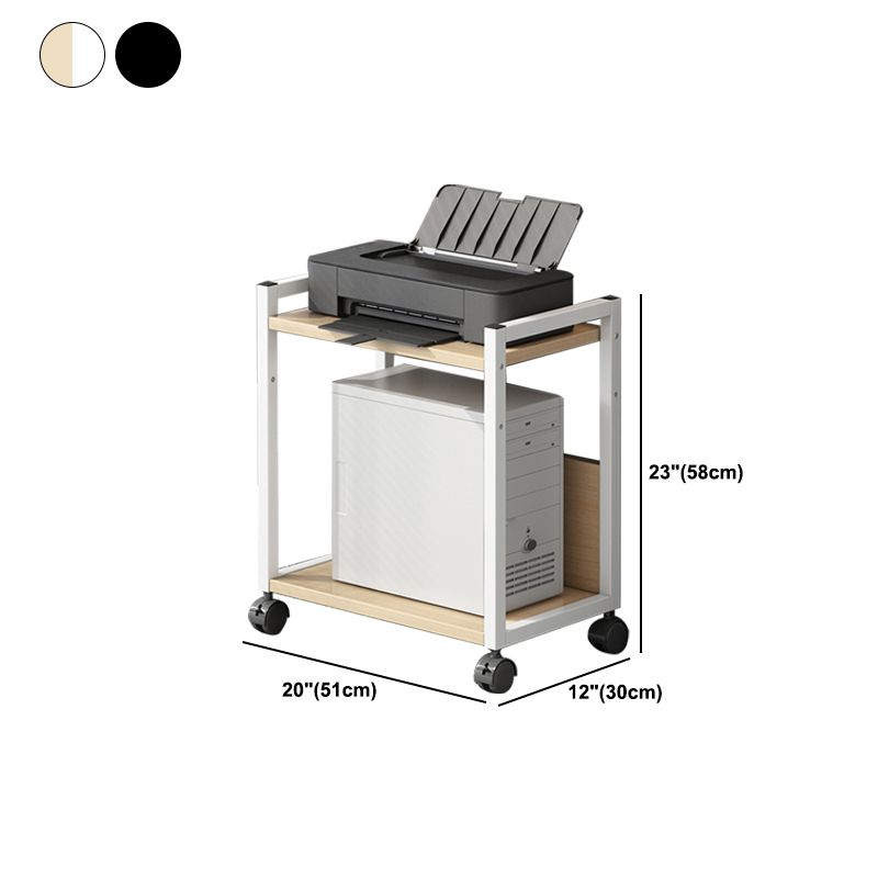Holz- und Metall -Bücherregal, Multi -Tiers zeitgenössisches Bücherregal für Büro
