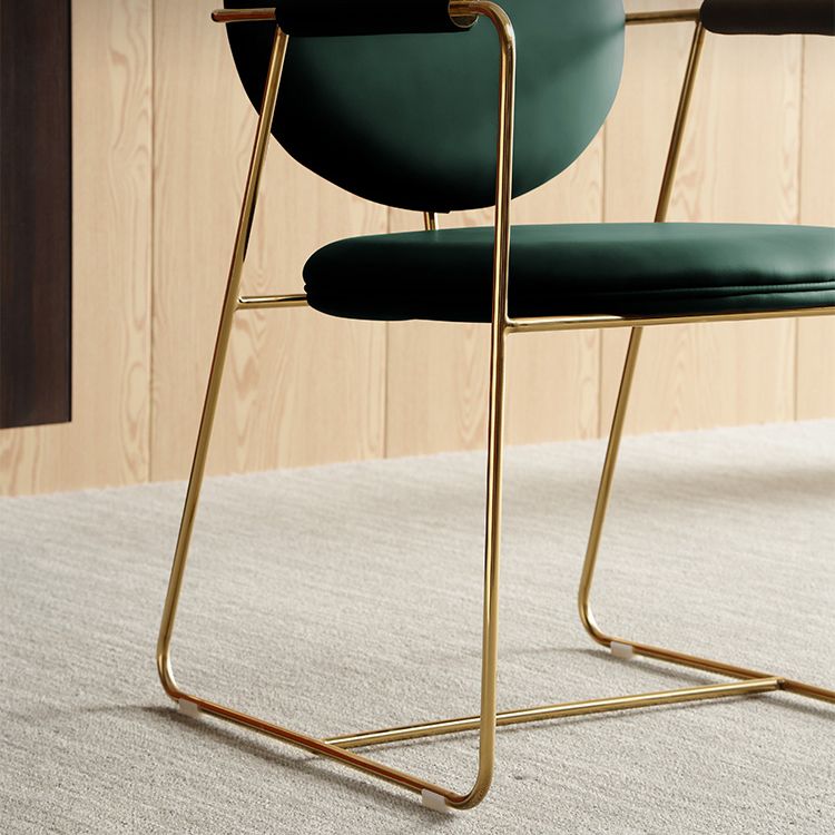 Silla de comedor tapizada de glamour patas doradas de la cocina