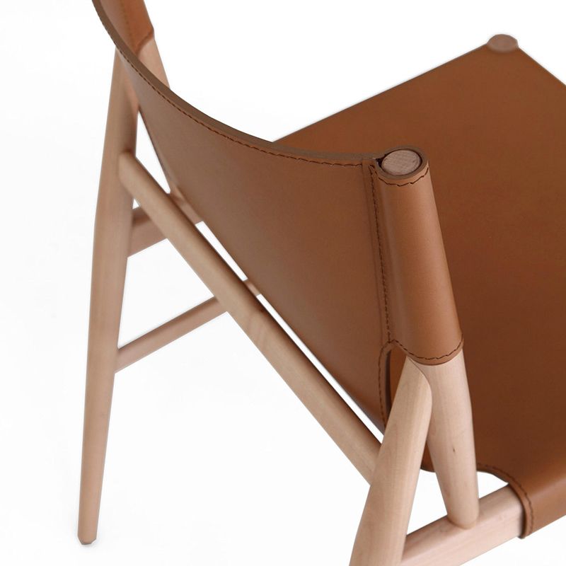 Faux Leather and Wood Armless Dining Chairs Modern Side Chair Set