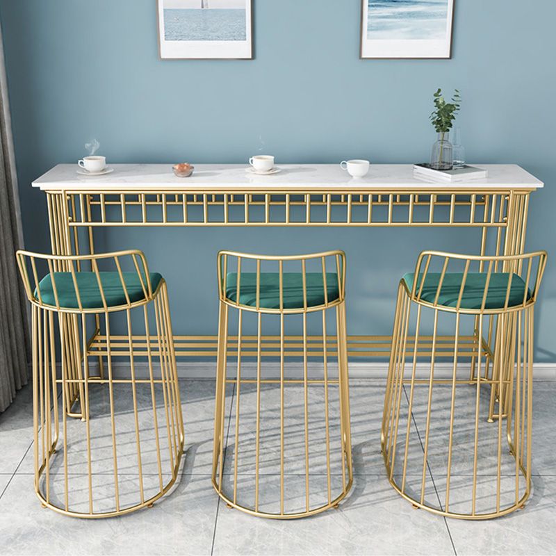 Industrial Rectangle Bistro Bar Desk Faux Marble Bistro Table for Indoor Clearhalo 'Bar Furniture' 'Bar Tables' 'bar_tables' 'furn' 'furn_bar_tables' 'Furniture' 'Kitchen & Dining Furniture' 1200x1200_1df35105-0beb-4197-aed8-28a0c99ab86d