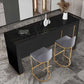 Ensemble de Table de Pub en pierre frittée de Style moderne 1/2/3 pièces, Table de comptoir fixe