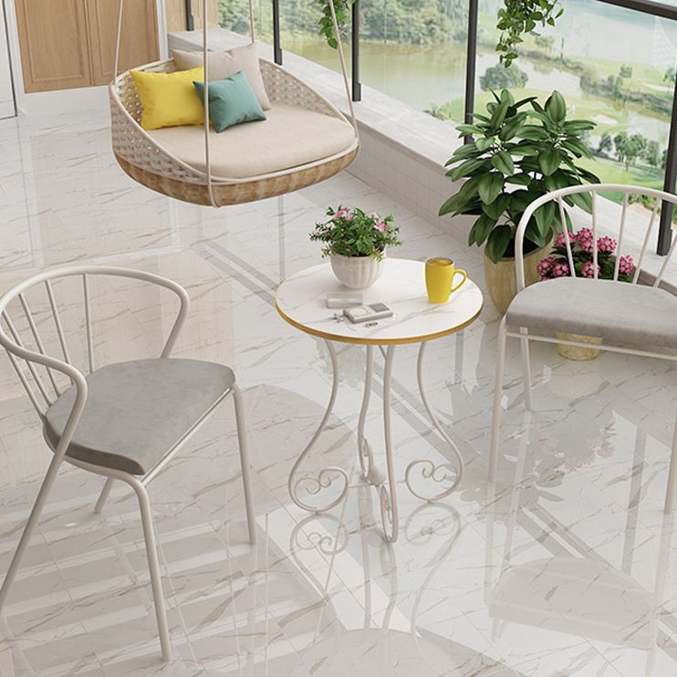 Metal X-base End Table Modernistic Round Side End Table for Living Room