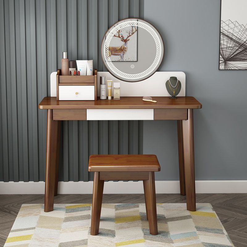 29,52 "Höhe masser Holz Tisch Make -up Eitelkeit mit Spiegel und Schubladen