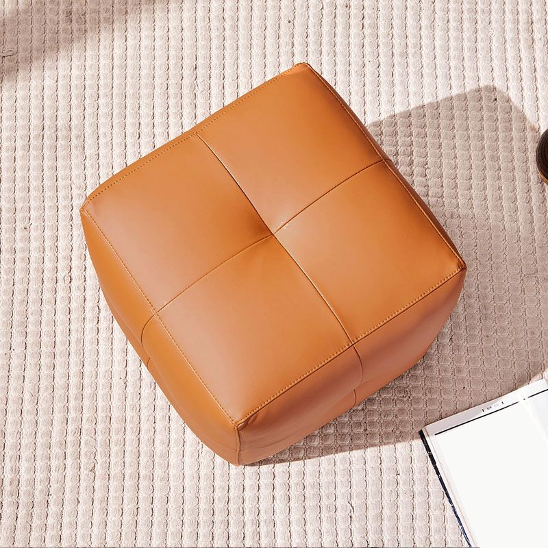 Pocali quadrati moderni sgabelli in pelle autentica, 16,38 "H