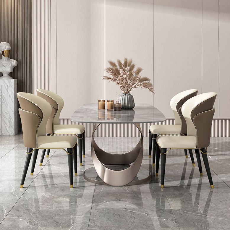 Modern Style Sintered Stone Dining Table with Standard Height Table for Home Use Clearhalo 'Dining Room Sets' 'Dining Tables & Seating' 'dining_room_set' 'furn' 'furn_dining_room_set' 'Furniture' 'furniture_dining_room_set' 'Kitchen & Dining Furniture' 'kitchen&dining_furn' 'kitchen' 1200x1200_1df96227-c9f0-4abc-ba74-db593c361106