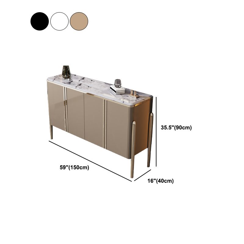 Aparador de la puerta glamorosa tapa de piedra y aparador de madera para sala de estar