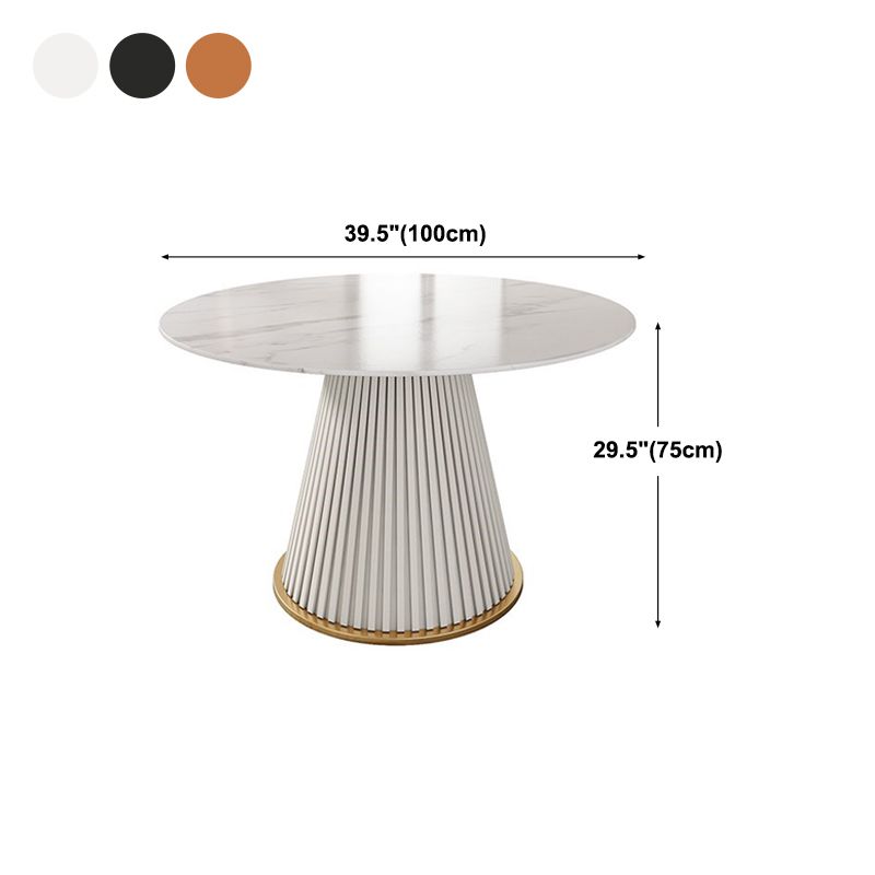 Traditional Luxury Dining Table Round Sintered Stone Table for Home Clearhalo 'Dining Tables & Seating' 'Dining Tables' 'dining_table' 'furn' 'furn_dining_table' 'Furniture' 'Kitchen & Dining Furniture' 1200x1200_1df9d1e2-51b6-4c00-b065-5178b640ccfc