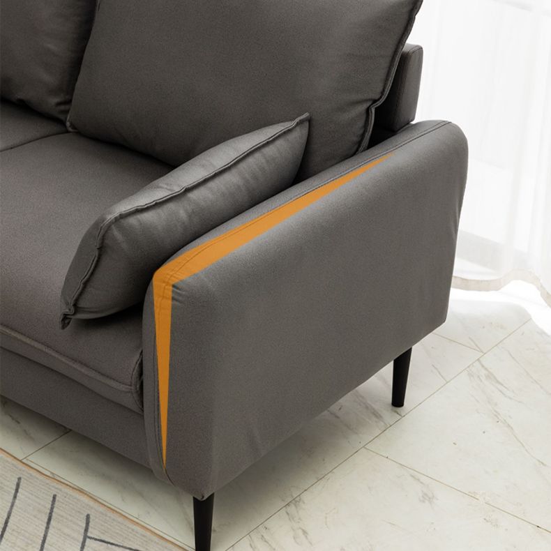 Oreillers à bras carré en cuir à 3 places canapé arrière pour le salon