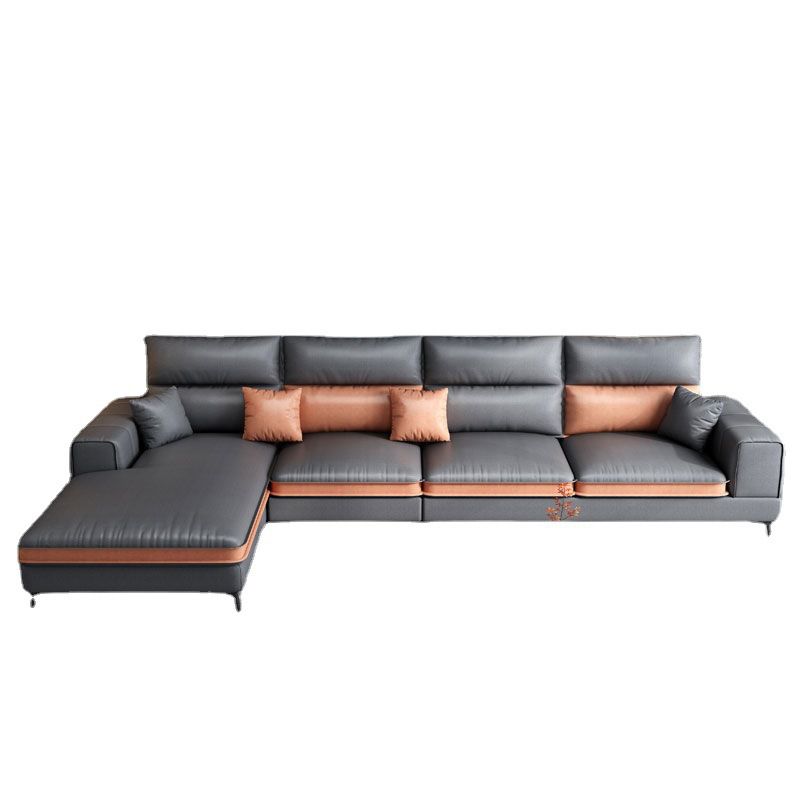 Nordic faux cuir stationnaire salon carré canapé de bras carré