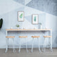 Modern Bar Height Table Solid Wood Top Bistro Bar Table with White Base