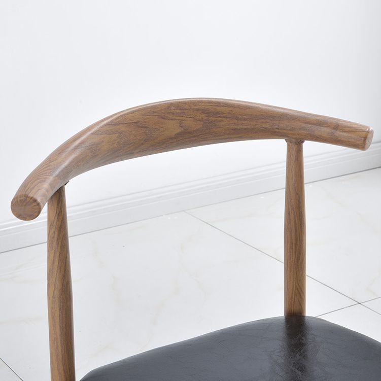 Modern Style Kitchen Leather Dining Chair Ladder Back Side Chair of 16" Wide with Metallic Base Clearhalo ' kitchen&dining_furn' 'Dining Chairs' 'Dining Tables & Seating' 'dining_chair' 'furn' 'furn_dining_chair' 'Furniture' 'furniture_dining_chair' 'Kitchen & Dining Furniture' 'kitchen' 1200x1200_1e018ade-a831-48c8-a337-0f896caf3a46