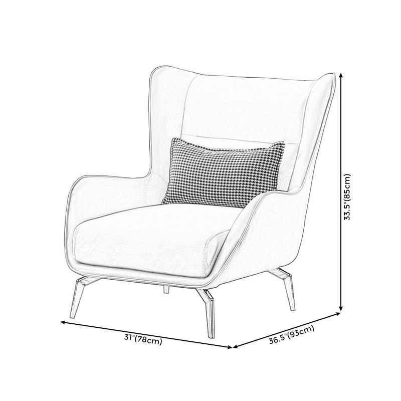 Chaise arrière d'oreiller avec des jambes de base dorées à quatre et bras évasés
