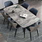 Sintered Stone Dining Table Industrial Style Black 4 Legs Base Rectangle Table for Dining Room Clearhalo ' dining_table' 'Dining Tables & Seating' 'Dining Tables' 'furn' 'furn_dining_table' 'Furniture' 'furniture_dining_table' 'Kitchen & Dining Furniture' 'kitchen&dining_furn' 'kitchen' 'kitchen_dining_table' 1200x1200_1e02891e-0b35-4b8f-ae11-867778a51da4