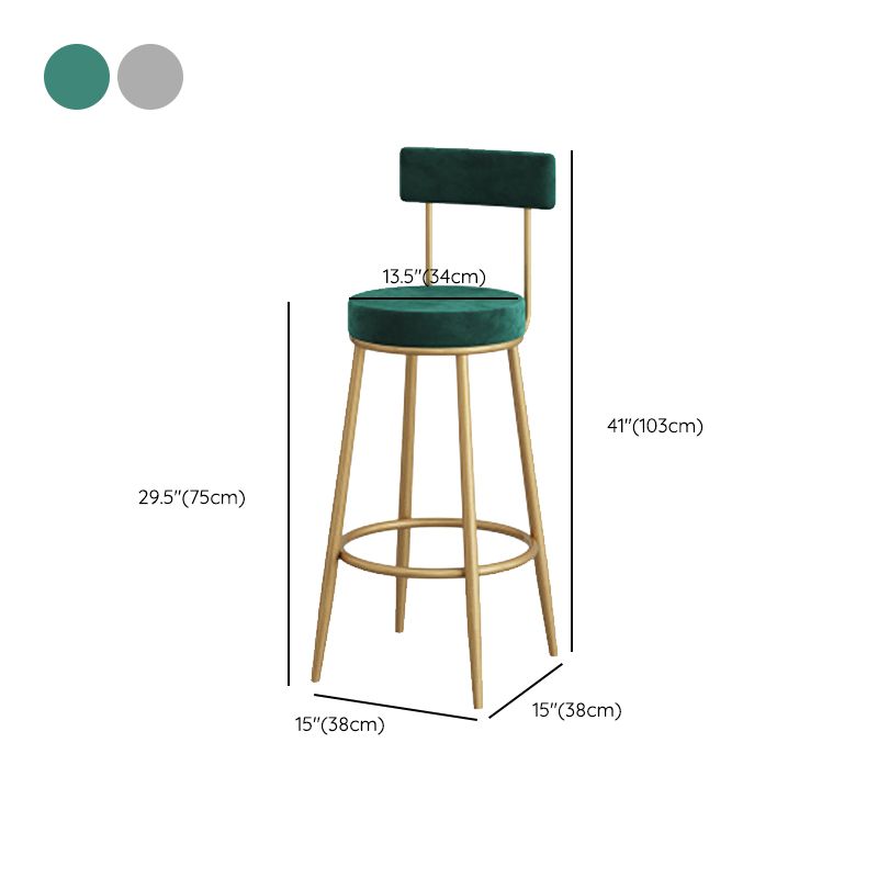 Low Back Metal Barstool Industrial Armless Bar Stool with Footrest