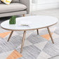 White Oval Stone Top Coffee Table with 4 Iron Legs Single Coffee Table Clearhalo 'Coffee & Accent Tables' 'Coffee Tables' 'coffee_tables' 'furn' 'furn_coffee_tables' 'Furniture' 'Living Room Furniture' 1200x1200_1e059d5e-dda8-4139-8297-69d2e1f5bc0e