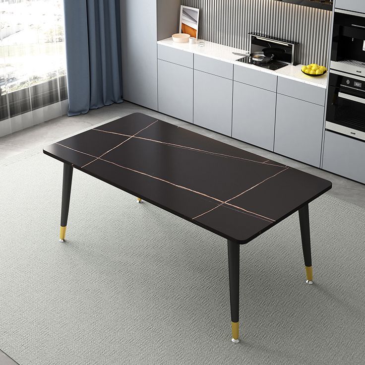 Simple Sintered Stone Dining Table Kitchen Rectangle Shape Dining Table with 4 Legs Base Clearhalo ' dining_table' 'Dining Tables & Seating' 'Dining Tables' 'furn' 'furn_dining_table' 'Furniture' 'furniture_dining_table' 'Kitchen & Dining Furniture' 'kitchen&dining_furn' 'kitchen' 'kitchen_dining_table' 1200x1200_1e05d345-23f3-4330-bf56-ba99755a9c73