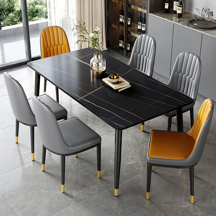 Industrial Kitchen Sintered Stone Top Dining Table Rectangle Dining Table with 4 Legs Base Clearhalo ' dining_table' 'Dining Tables & Seating' 'Dining Tables' 'furn' 'furn_dining_table' 'Furniture' 'furniture_dining_table' 'Kitchen & Dining Furniture' 'kitchen&dining_furn' 'kitchen' 'kitchen_dining_table' 1200x1200_1e073976-2b07-4202-bf29-44646253068f