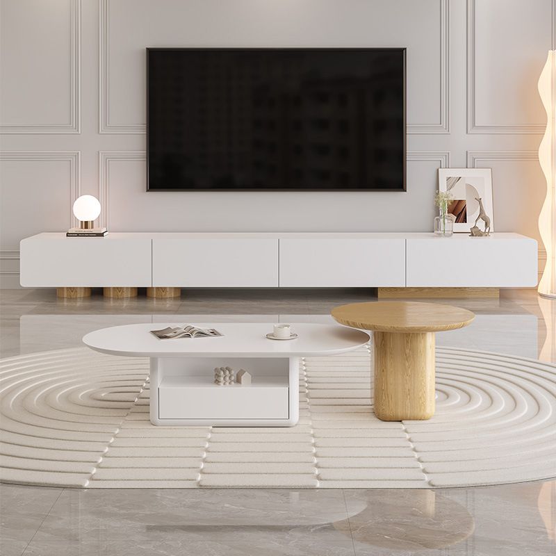 Consola de TV moderna de almacenamiento cerrado de almacenamiento de medios de televisión con cajones