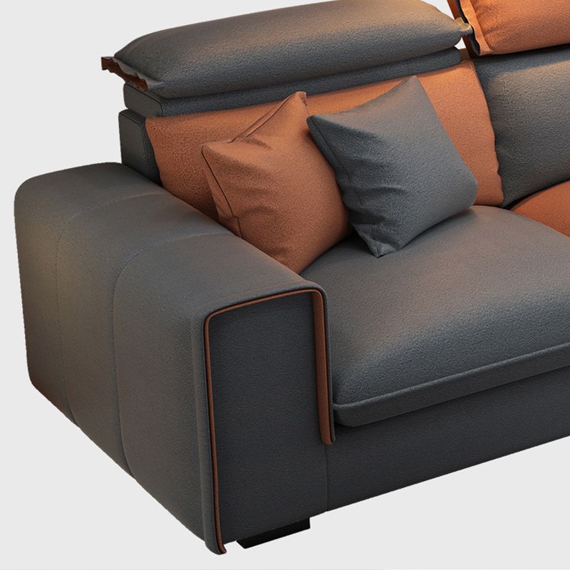 Ultra-Modern Sewn Pillow Back Square Arm Sofa with Slipcovered for Living Room Clearhalo 'furn' 'furn_sectionals' 'Furniture' 'furniture_sectionals' 'Living Room Furniture' 'Sectionals' 1200x1200_1e08b78a-986f-445d-be60-306fa359cbf4