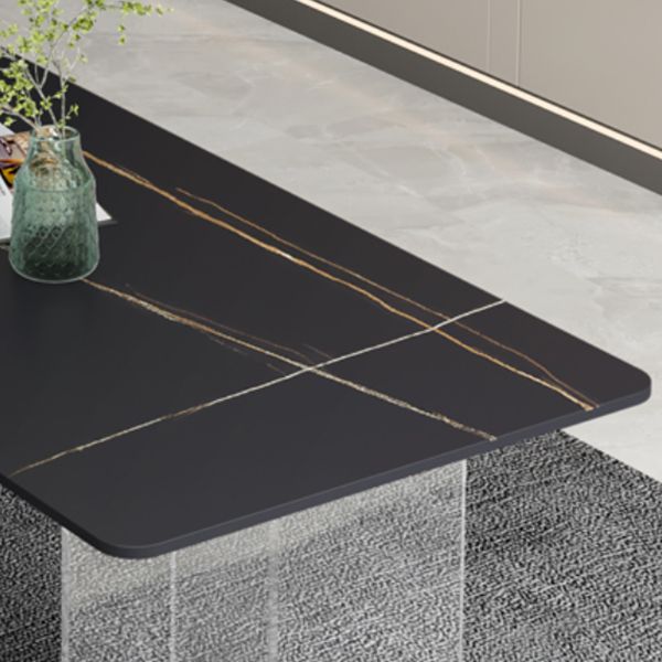 Rectangle Stone Modern Dining table Clear Double Pedestal Dining Table Clearhalo 'Dining Tables & Seating' 'Dining Tables' 'dining_table' 'furn' 'furn_dining_table' 'Furniture' 'furniture_dining_table' 'Kitchen & Dining Furniture' 'kitchen' 'kitchen_dining_table' 1200x1200_1e08b7a6-af73-4ef6-b3ce-20f92e3e6f9f