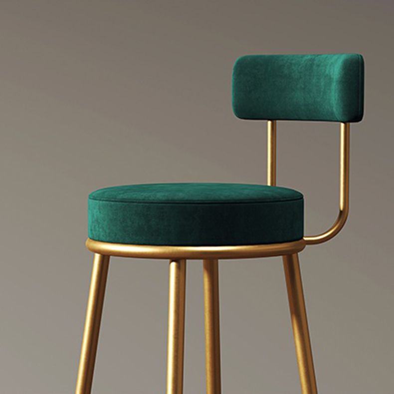 Glam Metal Upholstered Barstool Indoor Bar Stool with Low Back and Ron Legs Clearhalo 'Bar Furniture' 'Bar Stools' 'bar_stools' 'furn' 'furn_bar_stools' 'furniture_bar_stools' 'Kitchen & Dining Furniture' 'kitchen&dining_furn' 'kitchen' 'kitchen_furn' Furniture' 1200x1200_1e09ab4a-4e3c-47e7-a1da-042d39b792cf