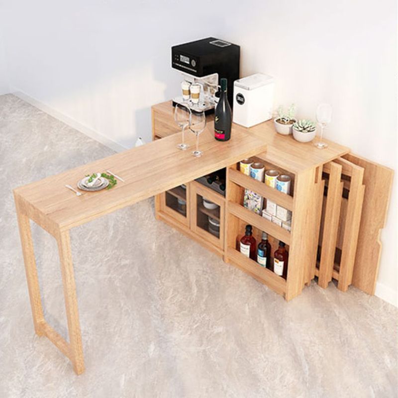 Adjustable Dining Table Wooden Dining Table for Dining Room with Drawer Clearhalo 'Dining Tables & Seating' 'Dining Tables' 'dining_table' 'furn' 'furn_dining_table' 'Furniture' 'Kitchen & Dining Furniture' 1200x1200_1e0cca17-f6b6-40b5-9632-003a076b0ad8