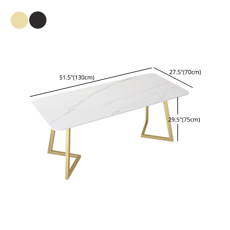 Glam 1/2 Pieces Dining Set Rectangle Stone Dining Table for Dining Room Clearhalo 'Dining Room Sets' 'Dining Tables & Seating' 'dining_room_set' 'furn' 'furn_dining_room_set' 'Furniture' 'furniture_dining_room_set' 'Kitchen & Dining Furniture' 1200x1200_1e0f9333-800b-4f36-a166-73a22d211cb5