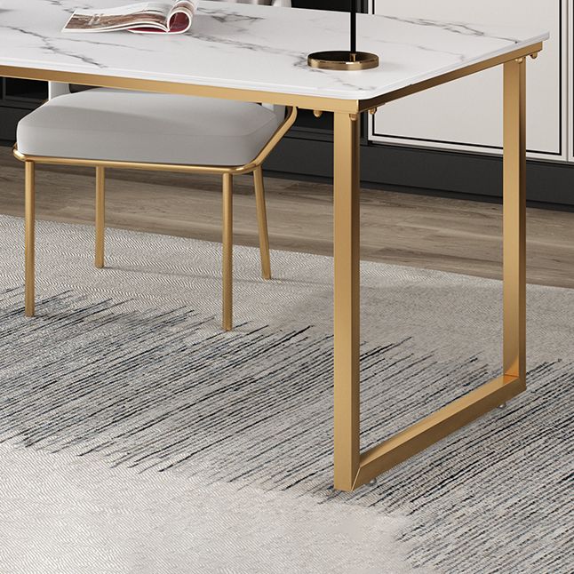 Glam Rectangular Writing Desk Home Stone Office Desk with Metal Legs Clearhalo 'furn' 'furn_office_desk' 'Furniture' 'Office Desks' 'Office Furniture' 'office_desk' 1200x1200_1e104070-c317-4c26-a10d-c360d90de0db