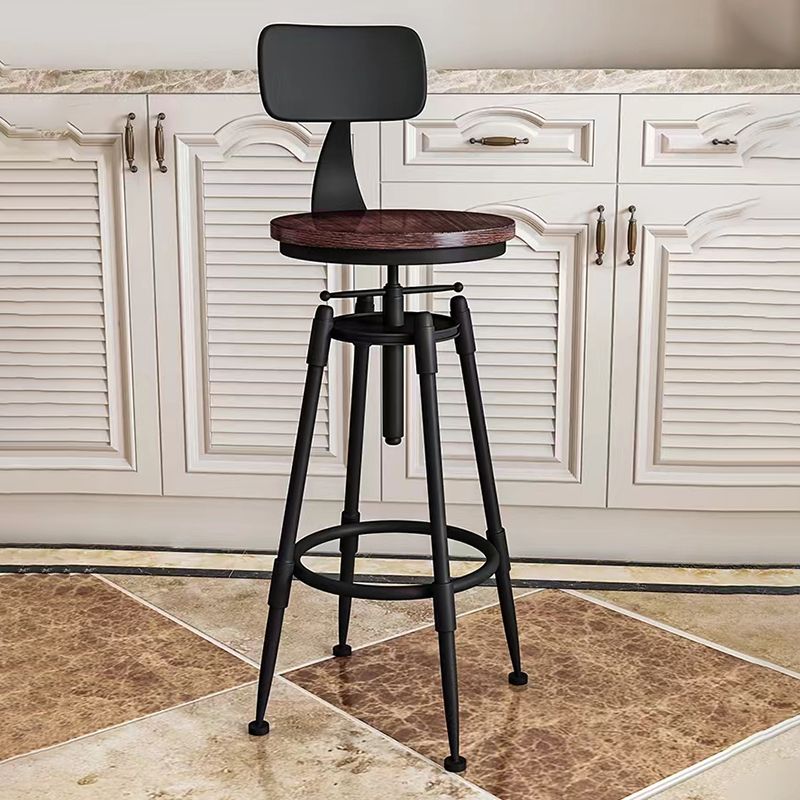 Modern Armless Rotatable Counter Stool Iron Cafe Bar Stool with Seat and Pedal Clearhalo 'Bar Furniture' 'Bar Stools' 'bar_stools' 'furn' 'furn_bar_stools' 'Furniture' 'Kitchen & Dining Furniture' 1200x1200_1e10d251-55d7-46e1-a4d2-90b65c2e7e9d