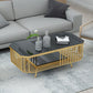 39.37" L Rectangle Slate Coffee Table Iron 4 Legs Cocktail Table with Shelf Clearhalo 'Coffee & Accent Tables' 'Coffee Tables' 'coffee_tables' 'furn' 'furn_coffee_tables' 'Furniture' 'Living Room Furniture' 1200x1200_1e118f8e-0b48-4264-8059-f7f15b0a735e