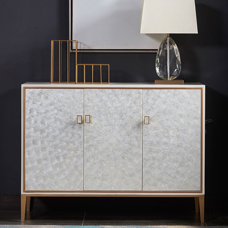 Modern Living Room Buffet Wood and Metal Sideboard Buffet in White Clearhalo 'buffet_sideboard' 'Buffets & Sideboards' 'furn' 'furn_buffet_sideboard' 'Furniture' 'Kitchen & Dining Furniture' 1200x1200_1e11f92b-0e4e-477a-870e-2e0457ad7873