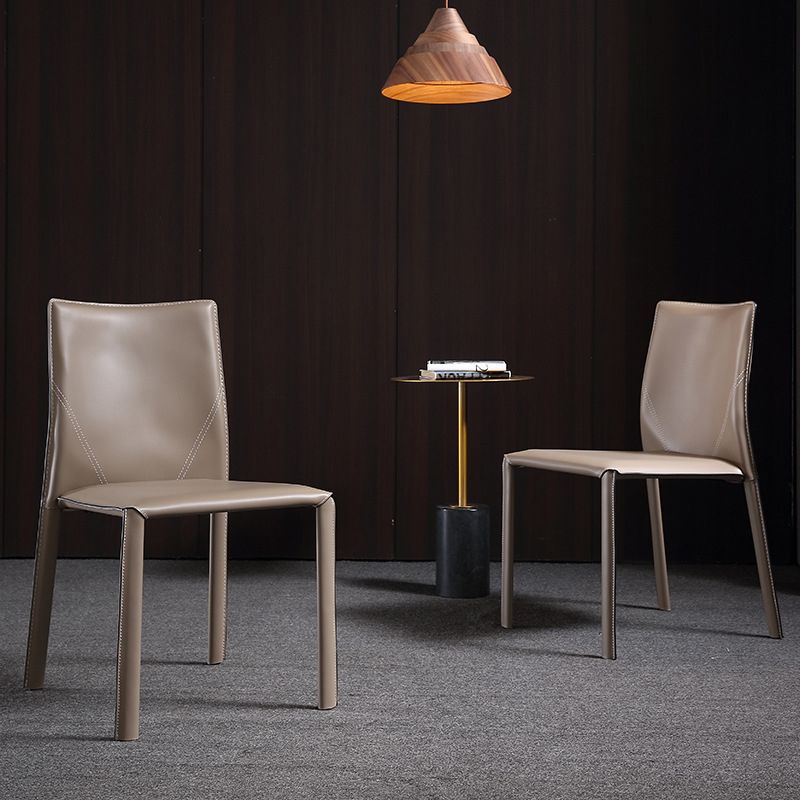 Faux Leather Kitchen Dining Chairs Upholstered Side Chairs with Metal Base Clearhalo 'Dining Chairs' 'Dining Tables & Seating' 'dining_chair' 'furn' 'furn_dining_chair' 'Furniture' 'Kitchen & Dining Furniture' 1200x1200_1e1514f3-d573-41bf-9069-ab212ca51107