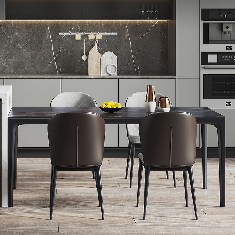 Modern Style Black Dining Table Rectangle Sintered Stone Table with 4 Legs for Kitchen Clearhalo ' dining_table' 'Dining Tables & Seating' 'Dining Tables' 'furn' 'furn_dining_table' 'Furniture' 'furniture_dining_table' 'Kitchen & Dining Furniture' 'kitchen&dining_furn' 'kitchen' 'kitchen_dining_table' 1200x1200_1e15ae1f-dc4a-4f1d-91fb-cdbb769df373