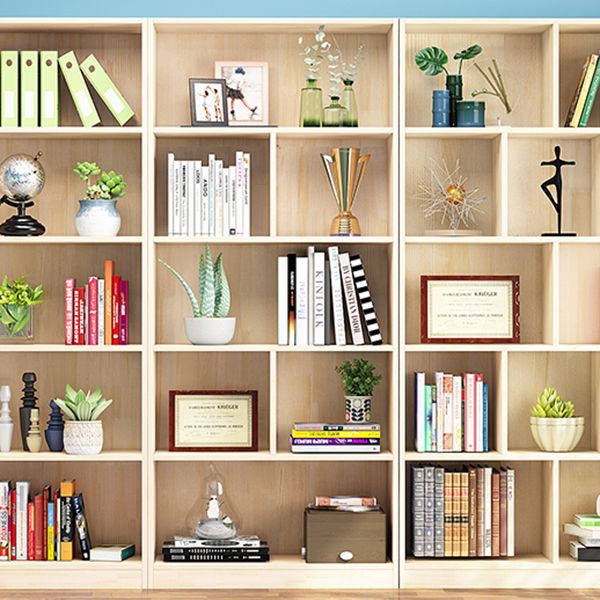 Scandinavian Pine Wood Standard Bookshelf Closed Back Vertical Bookshelf Clearhalo 'Bookcases' 'Furniture' 'furniture_bookcases' 'Office Furniture' 1200x1200_1e179034-5685-473d-9ac3-c5e42b6792ea