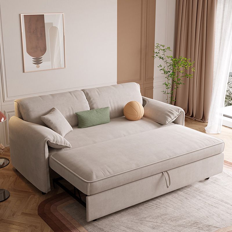 Sofá gris claro almohada de brazo cuadrado incluido sofá convertible