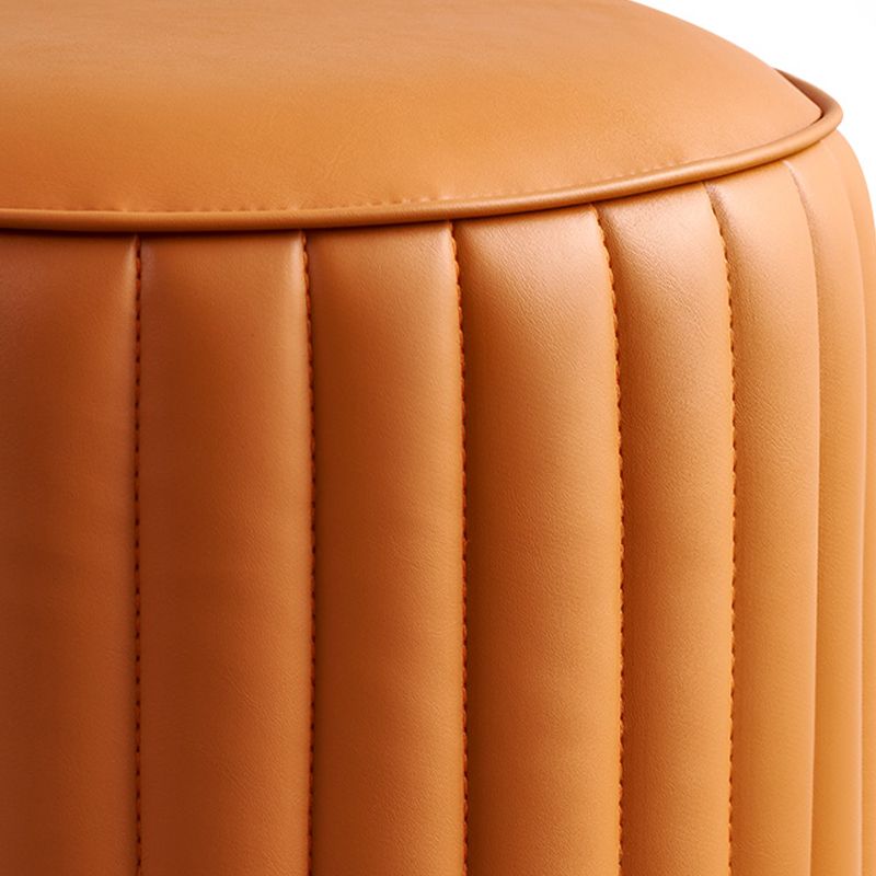 Modern Pouf Ottoman Genuine Leather Upholstered Cylinder Shape Ottoman Clearhalo 'furn' 'furn_ottomans_poufs' 'Furniture' 'Living Room Furniture' 'Ottomans & Poufs' 'ottomans_poufs' 1200x1200_1e19f4d7-ec0d-4cdf-8a47-a0b6345b54d2