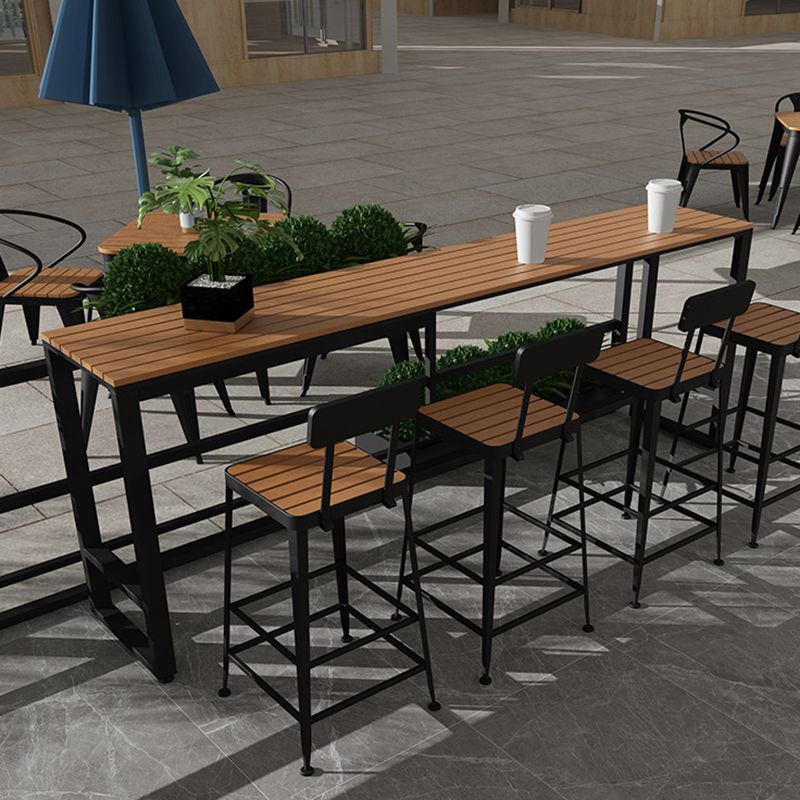 Industrial 41.3"H Bar Table Rectangular Wooden Top Table for Patio Clearhalo 'Bar Furniture' 'Bar Tables' 'bar_tables' 'furn' 'furn_bar_tables' 'Furniture' 'Kitchen & Dining Furniture' 1200x1200_1e1a1c85-399d-49cb-8a28-f54cf5c50000