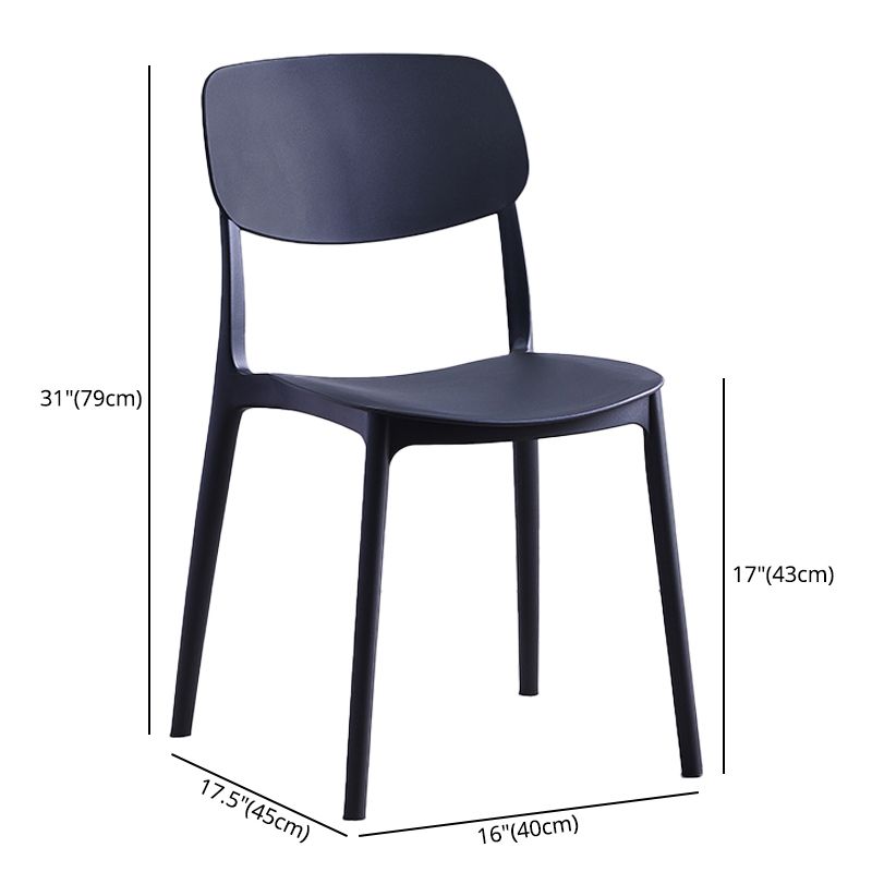 Contemporary Style Plastic Dining Chairs Open Back Dining Side Chair for Kitchen Clearhalo ' kitchen&dining_furn' 'Dining Chairs' 'Dining Tables & Seating' 'dining_chair' 'furn' 'furn_dining_chair' 'Furniture' 'furniture_dining_chair' 'Kitchen & Dining Furniture' 'kitchen' 1200x1200_1e1c4f19-bdab-4510-8899-efe989cb16b0