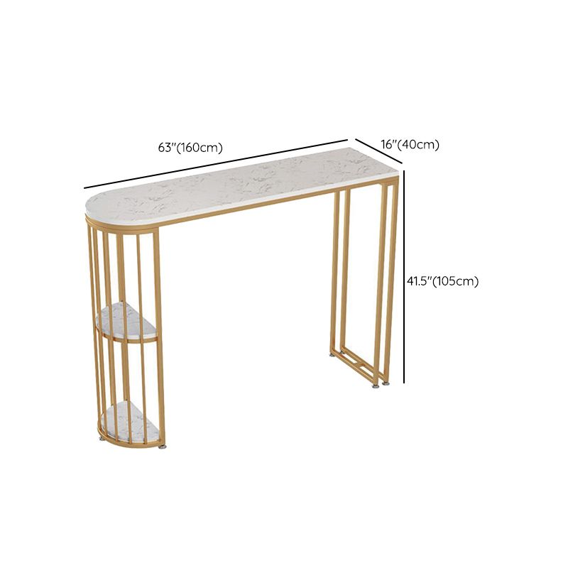 Faux Marble Bistro Bar Table Rectangle Metal Base Bar Table for Living Room Clearhalo 'Bar Furniture' 'Bar Tables' 'bar_tables' 'furn' 'furn_bar_tables' 'Furniture' 'Kitchen & Dining Furniture' 1200x1200_1e1e6178-ac9c-4eaf-8233-259139ad1d3e