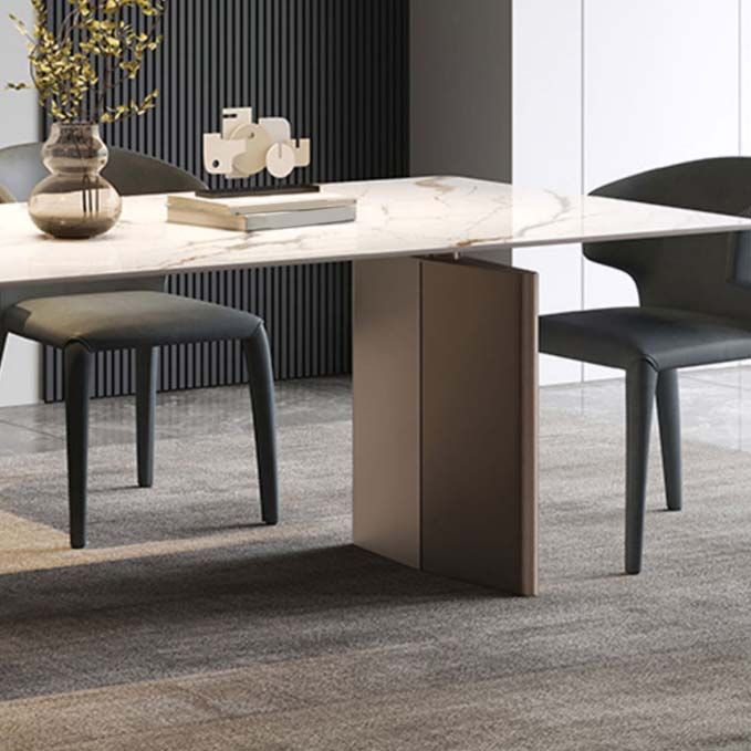 Industriële eetkamertafel van gesinterd steen Rechthoektafel met metalen poten