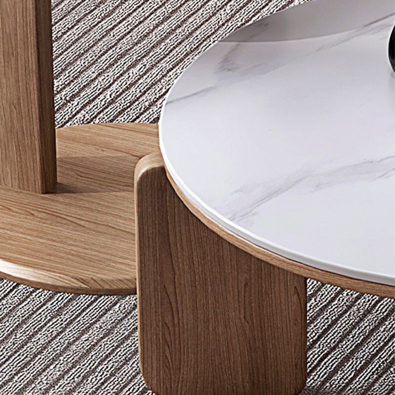 Contemporary Solid Wood Coffee Cocktail Table Slate Round Top Coffee Table Clearhalo 'Coffee & Accent Tables' 'Coffee Tables' 'coffee_tables' 'furn' 'furn_coffee_tables' 'Furniture' 'Living Room Furniture' 1200x1200_1e1fd9d0-62f1-4ce6-bf76-e59cdf858f8c