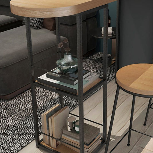 Pine Wood Bar Dining Table Modern Bar Table with Double Pedestal for Dining Room Balcony Clearhalo 'Bar Furniture' 'Bar Tables' 'bar_tables' 'furn' 'furn_bar_tables' 'Furniture' 'furniture_bar_tables' 'Kitchen & Dining Furniture' 1200x1200_1e224d23-65a8-4391-88d0-41e53cb0644d