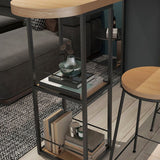 Pine Wood Bar Dining Table Modern Bar Table with Double Pedestal for Dining Room Balcony Clearhalo 'Bar Furniture' 'Bar Tables' 'bar_tables' 'furn' 'furn_bar_tables' 'Furniture' 'furniture_bar_tables' 'Kitchen & Dining Furniture' 1200x1200_1e224d23-65a8-4391-88d0-41e53cb0644d