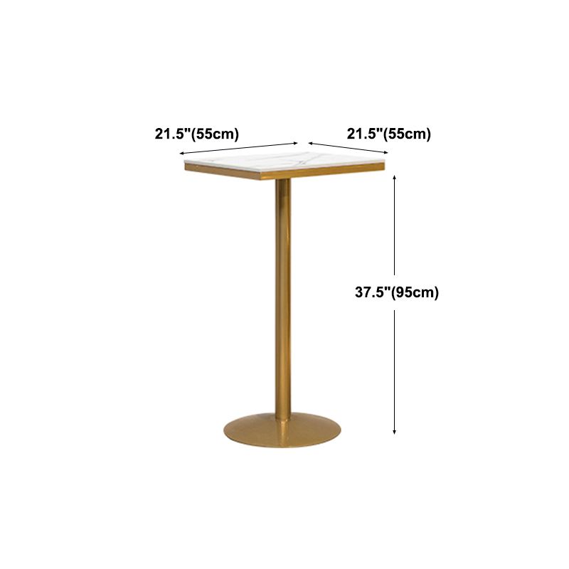Glam Faux Marble Bistro Table Indoor Gold Steel Bar Dining Table with Single Pedestal Clearhalo 'Bar Furniture' 'Bar Tables' 'bar_tables' 'furn' 'furn_bar_tables' 'Furniture' 'furniture_bar_tables' 'Kitchen & Dining Furniture' 1200x1200_1e22b7f6-1c85-4fd5-ae85-5a97e5ad2b93