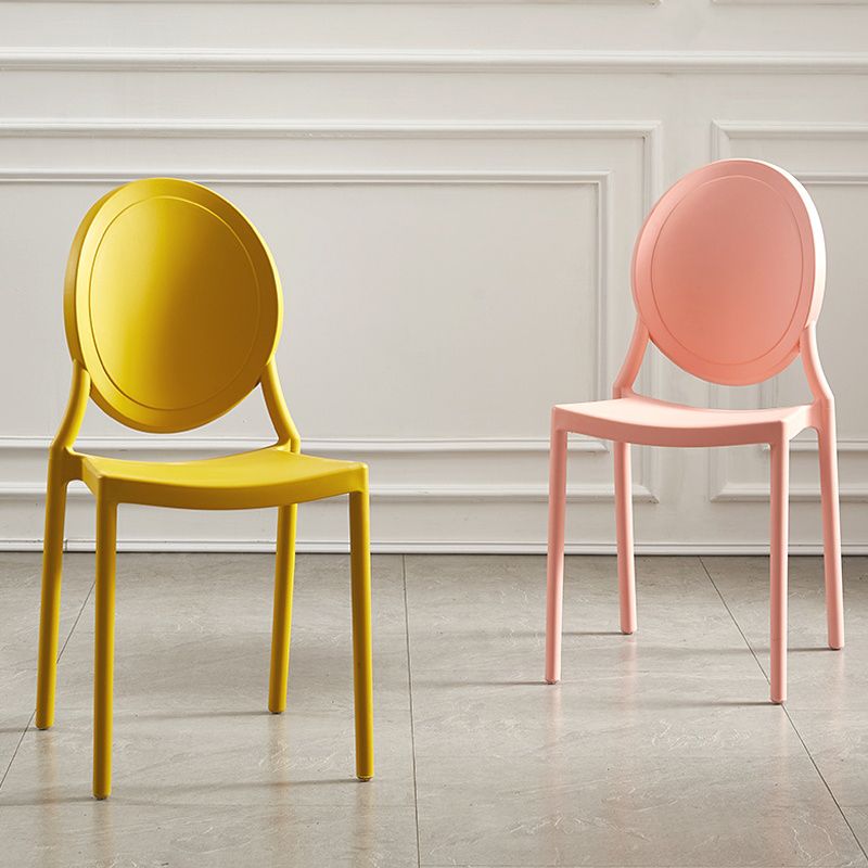 Scandinavian Plastic Armless Dining Chairs Stackable Dining Side Chairs (Set of 4) Clearhalo ' kitchen&dining_furn' 'Dining Chairs' 'Dining Tables & Seating' 'dining_chair' 'furn' 'furn_dining_chair' 'Furniture' 'furniture_dining_chair' 'Kitchen & Dining Furniture' 'kitchen' 1200x1200_1e22e86a-11ee-4a5e-9d14-579664fd48a1