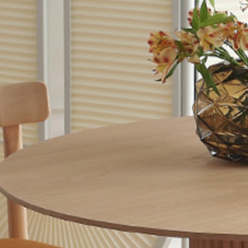 Round Pedestal Base Dining Table Modern Wood Table for Kitchen