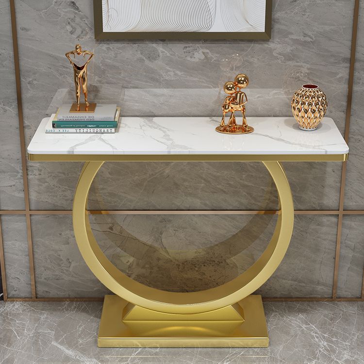 Mesa de consola de piedra moderna mesa de acento de 31.5 pulgadas de altura con estante