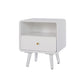 1 Drawer Solid Wood Nightstand 1 Shelf Modern Night Table with Legs ,20.9" Tall